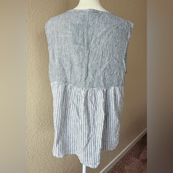 NWT Lucky Brand Linen Striped Sleeveless Tunic Top Small - Picture 8 of 9